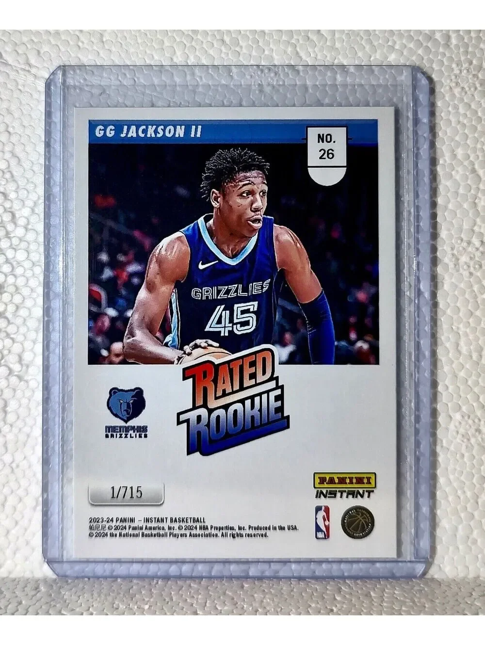GG Jackson II 2023-24 Panini NBA #26 Rated Rookie Retro Card Grizzlies 1/715